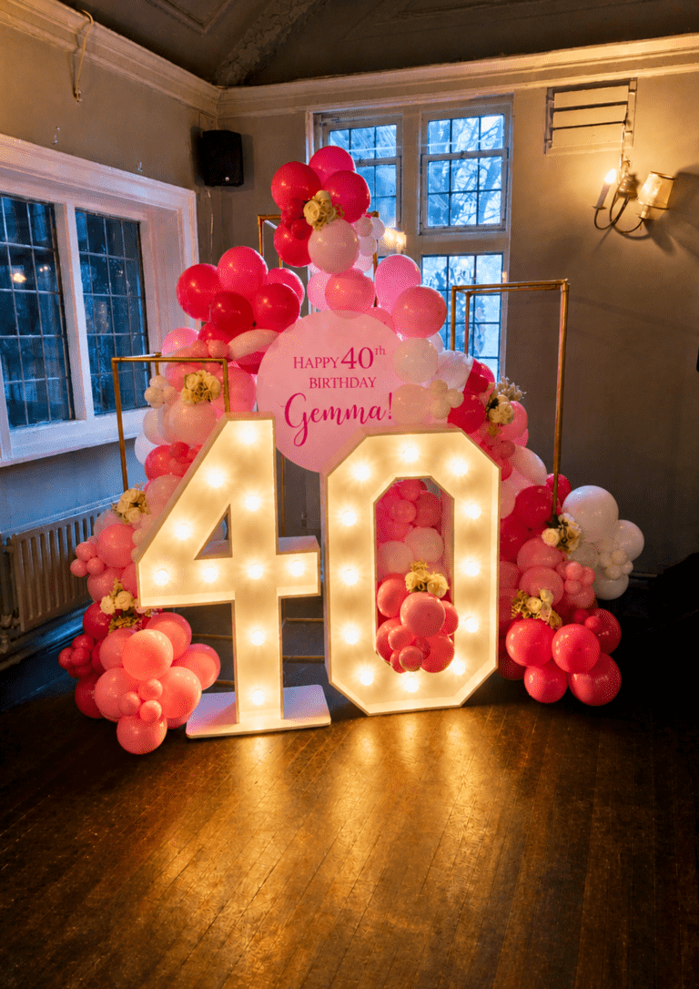 Finished 40th Birthday display by BalloonzUK - Gallery