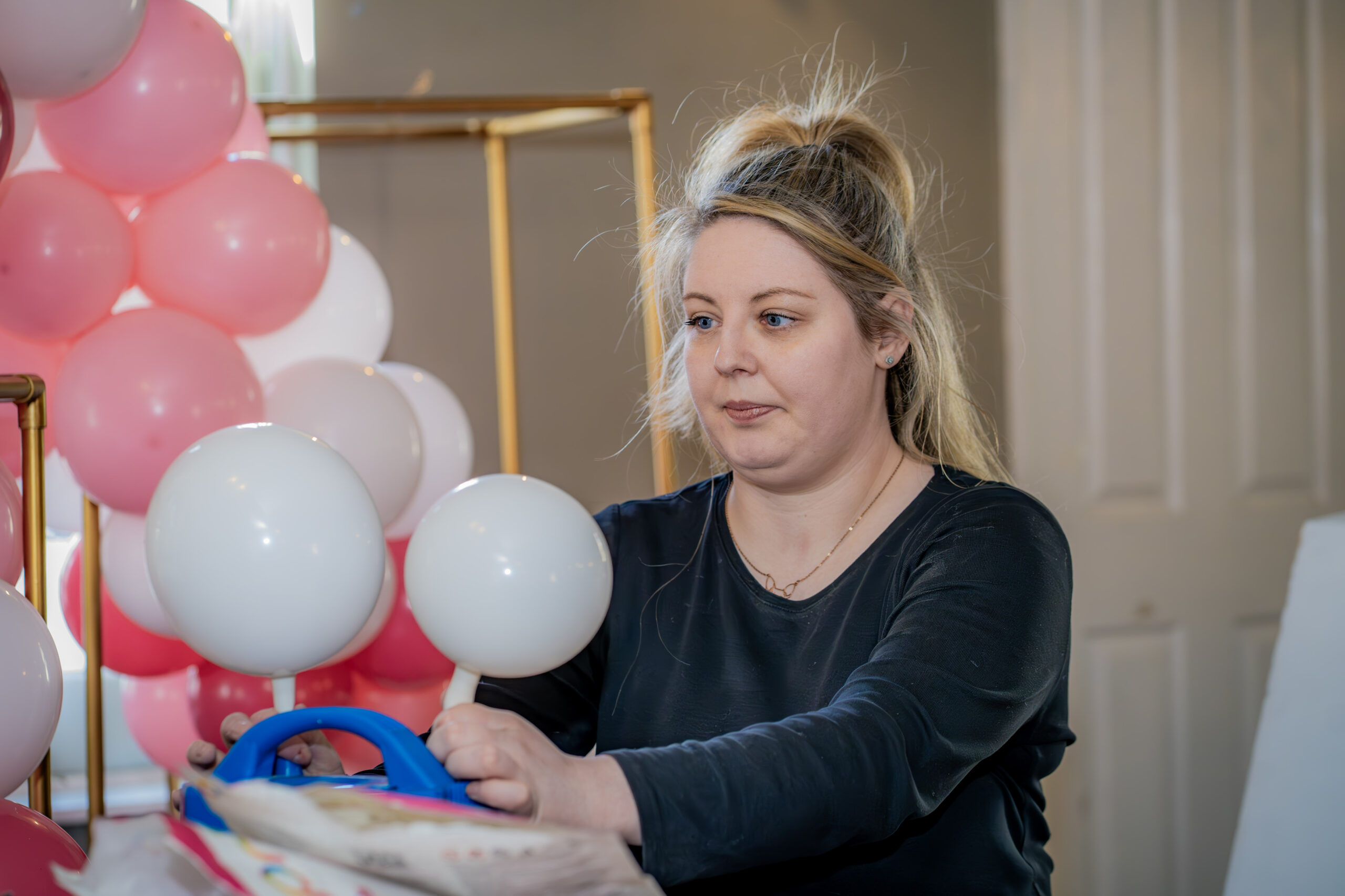 Me arranging balloons