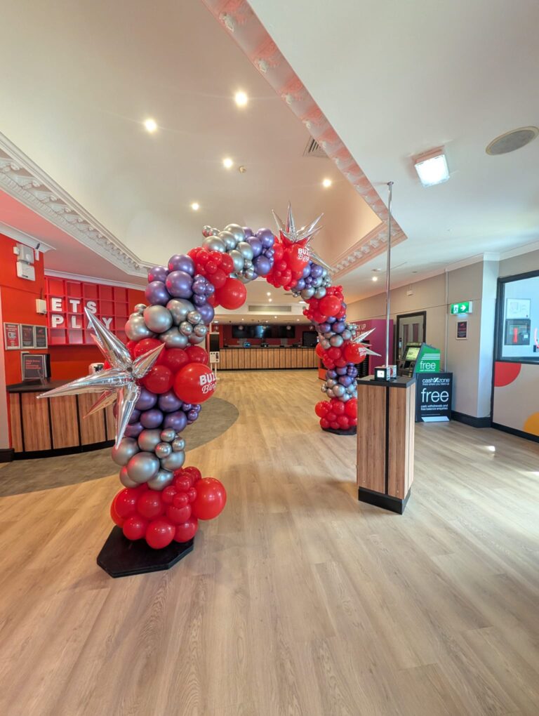 Balloon arch for Buzz Bingo - Gallery